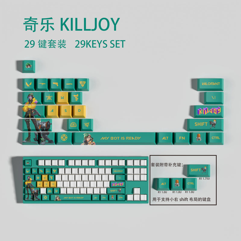 ISO KEYCAPS New design Valorant keycaps 29KEYCAPS  OEM Profile Cherry profile for mechanical keyboard