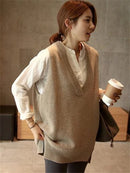 Neue V-Ausschnitt Mädchen Pullover Weste Pullover Herbst Winter Kurz Gestrickte Damen Pullover Weste Ärmellose Warme Pullover Lässige Übergröße