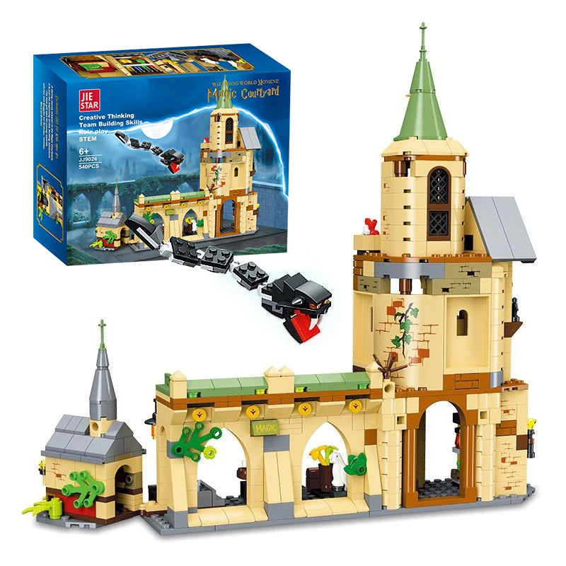 Creative Hogwarts Courtyard Castle Magic College Building Blocks House Architecture Bricks Toys Gift For Children Kids Boy Adult