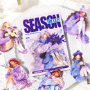 JIANWU Lazy Season Series Kawaii Girl Character Landscaping Sticker Creative DIY Journal Material Collage Stationery