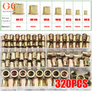 320tlg. Blindnietmuttern-Kit, flacher Kopf, Einpressmuttern, Nietmuttern-Sortiment, Gewindeeinsatzmuttern-Sortiment, M3-M12 Schrauben und Muttern