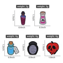 Magic Wizard Potion Red Skull Brooch Custom Dark Black Punk Metallic Badge Enamel Pin Halloween Medal Jewelry Wholesale