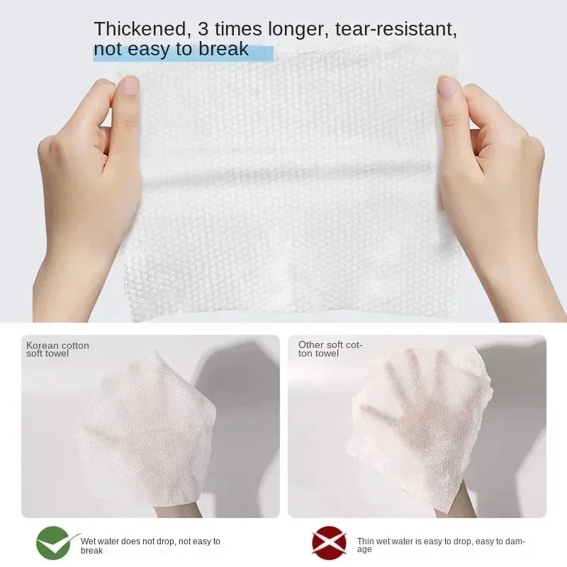 Disposable Face Towels Non Woven Fabric Cotton Facial Tissue Makeup Remover Wipes Dry Wet Skincare Roll Paper