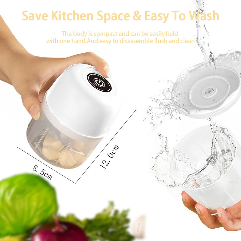 Electric Garlic Chopper Mini Portable Electric Vegetable Garlic Onion Chopper Multifunctional Wireless Electric Food Chopper