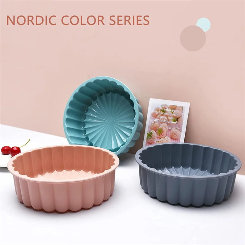 Silicone Round Cake Mold 8 Inch Silicone Cake Pan For Baking Charlotte Cake Pan Baking Pan Round Cake Pans Sponge Flan Mold