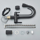 Quyanre Matte Black Filtered Crane For Kitchen Pull Out Spray 360 Rotation Water Filter Tap Three Ways Sink Mixer Kitchen Faucet