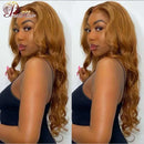Ginger Brown 13X6 Lace Front Human Hair Wigs Honey Blonde Body Wave Lace Front Wig for Women Pre-Plucked Remy Human Hair Wig
