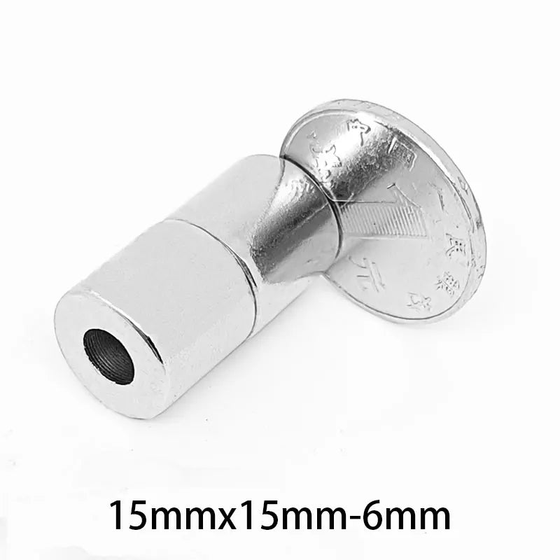 2~30PCS 15x15-6mm Round Neodymium Magnet  15mm x 15mm Hole 6mm N35 NdFeB Super Powerful Strong Permanent Magnetic imanes Disc