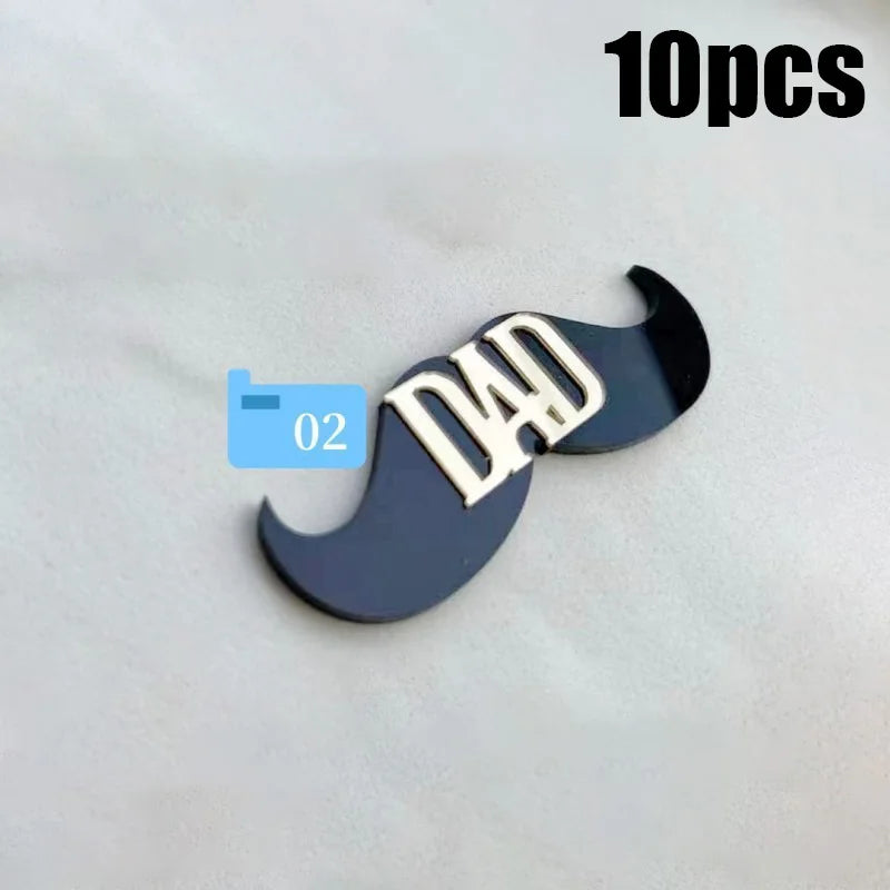 10Pcs Acrylic Dad Birthday Cakes Topper for Father's Day Party DIY Baking Cupcake Decor Tools Happy Birthday Decoration Supplies