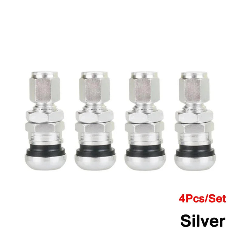 TQQTQQ 4Pcs/Set Car Truck Motorcycle Valve Short Stems Metal Bolt Tire Valve Stem Kit with Dust Cap Car Accessories