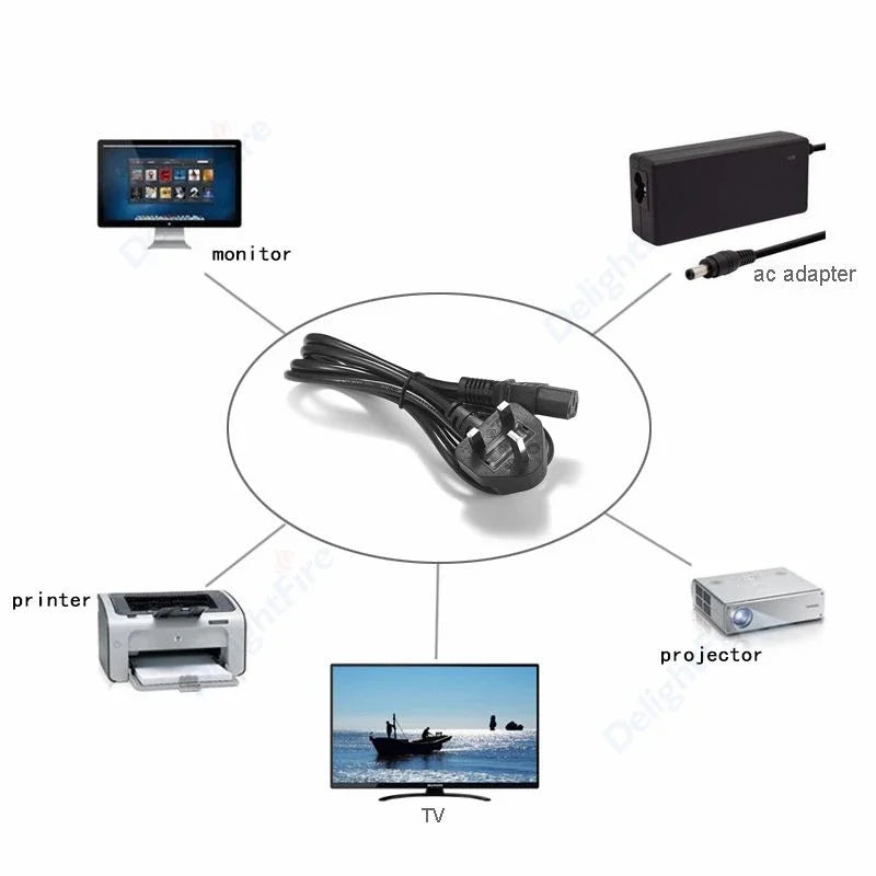 PC Power Extension Cord UK Plug IEC C5 C13 Power Supply Cable For Printer Radio Computer Sony PS4 Xbox Battery Charger Monitor