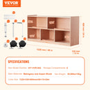 SucceBuy Cubby Mobile Tray Storage Cabinet Cubby Storage Cabinet 2-shelf Classroom Furniture for Home Daycare Preschool Natural