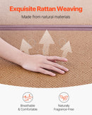 SucceBuy Japanese Tatami Mat 80x39in Foldable Handwoven Natural Rattan Tatami Mat Summer Breathable Sleeping Mat for Yoga Relax