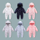 AYNIGIELL Newborn Baby Girl Hooded Jumpsuit Cartoon Cotton Baby Boy Crawling Suit Warm Baby Clothing for Autumn and Winter