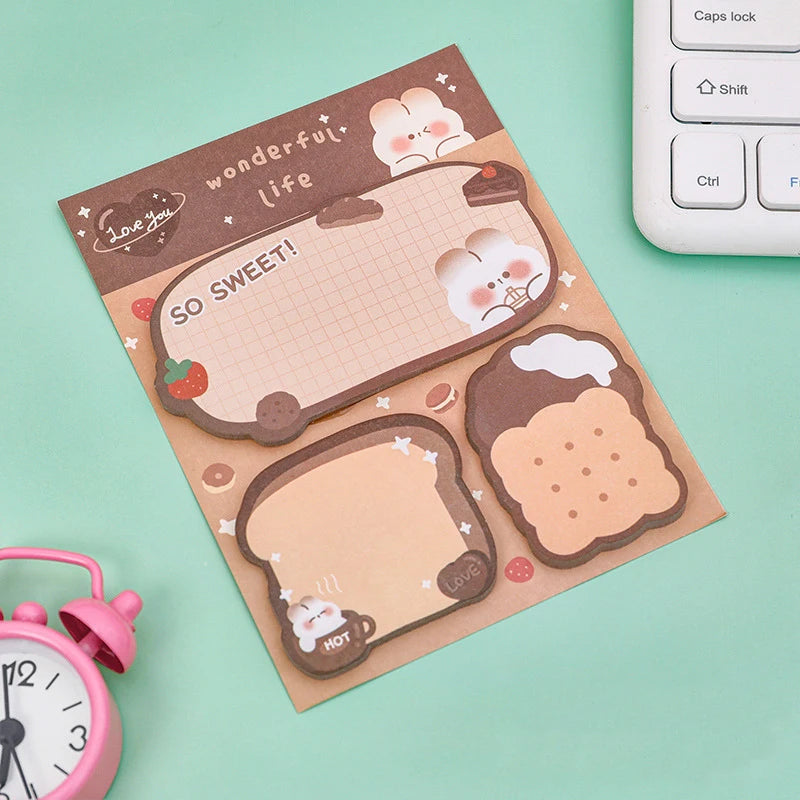 Ellen Brook 1 PCS Cartoon Adhesive Cute Kawaii Animals Notes Notepad Memo Pad Office School Supplies Stationery Sticker