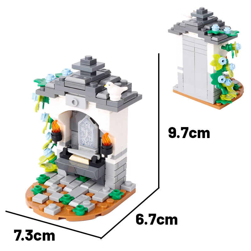MOC City Series Building Blocks Figure Furniture House Kitchen Medieval Accessories DIY Bricks Set Christmas Toys for Kid Gifts