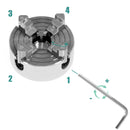 Zinc Alloy 4-Jaw Chuck Connecting Rod Self Centering Wood Turning Chuck Optional Clamp Accessories for Mini Metal Lathe