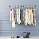 Pack Of 2 Industrial Pipe Clothes Rail Rack Wall-mounted Garment Pipe Rack Wall Iron Closet Organizer Garment Hanging Rod