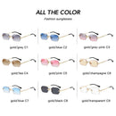 Randlose Rechteck Sonnenbrille Klein Herren Brille Damen Metall Gold Polygon Blau Shades 2022 UV400 Rahmenlos