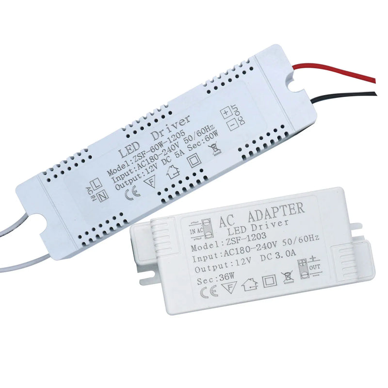 LED Driver 12v 5a Power Supply Adapter 220V to 12V Volts Source Lighting Transformer 60W 48W 36W 12W for LED Strip Lighting Lamp