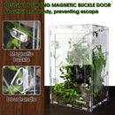 Reptile Acrylic Enclosure High Transparency Habitat Tank for Spider Mantis Gecko Corn Snake Breeding Box with Ventilation Holes
