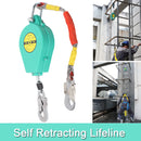 Self Retracting Lifeline 330lbs Fall Arrester Fall Protection with Alloy Steel Hook & Steel Wire Rope 23ft 7m