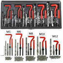 131Pieces Metric HSS Drill Helicoil Thread Repair Kit M5 M6 M8 M10 M12 Threaded Tool Twist Drill Bit Set with Red Case