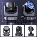 Yiflamefly 19X15W Beam Moving Head Light DMX512 RGBW 4IN1 LED Stage Light For DJ Karaoke Dance Hall KTV Disco Bar Stage Lighting