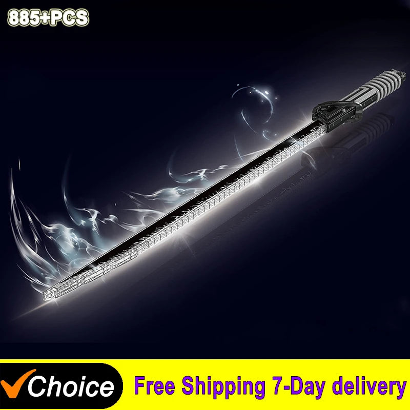 MOC Star Plan Darksaber LED Light Luminous Sword Building Blocks Diy Model Educational Assembly Weapon Toy Bricks for Children