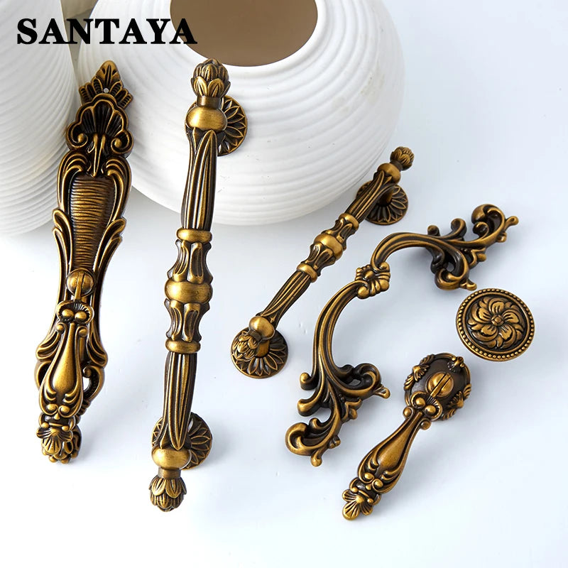 Coffee Vintage Copper Handle Traditional European Classical Furniture Hardware Drawer Knob 96mm Wardrobe Kitchen Cabinet Handles