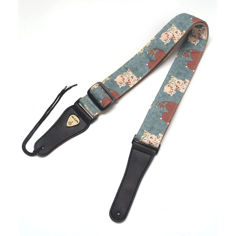 Embroidered Guitar Strap National Style Shoulder Strap Ribbon Musical Instrument Strap Guitar Strap Instrument Guitar Part