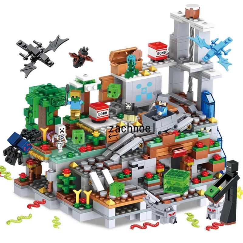 2659pcs Compatible 21137 myworld mountain cave building block  Bricks Gift Toys for Children Kids