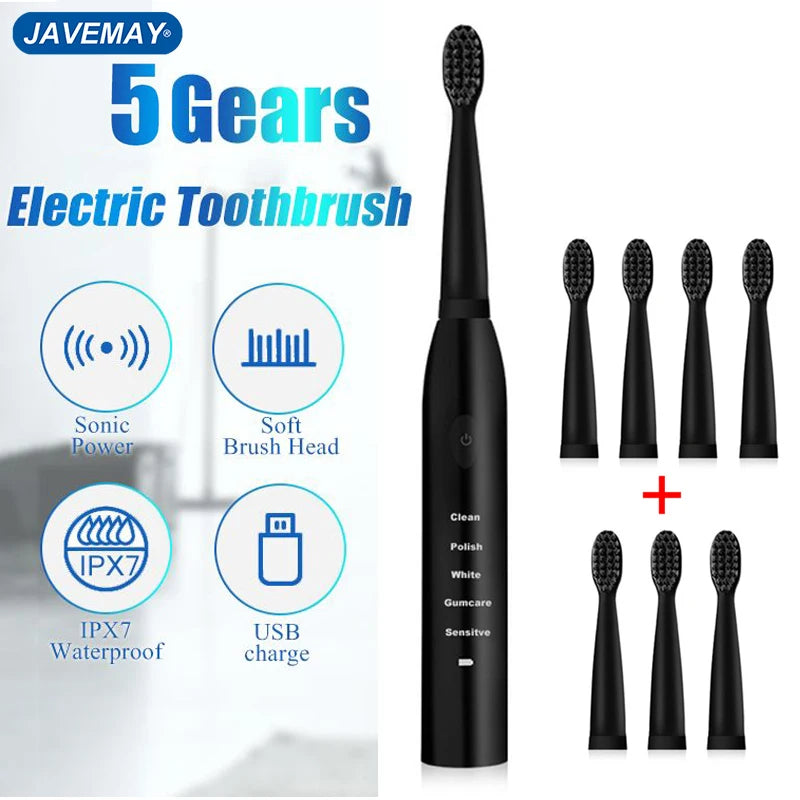 Electric Toothbrush Powerful Ultrasonic Sonic USB Charge Rechargeable Tooth Washable Electronic Whitening Teeth Brush Oral J110