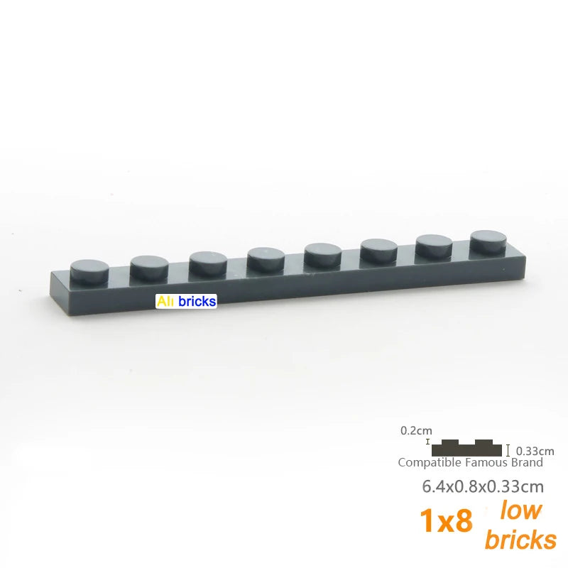 30pcs/lot Bulk Blocks Building Bricks Thin 1X8 Educational Assemblage Construction Toys for Children Size Compatible With 3460