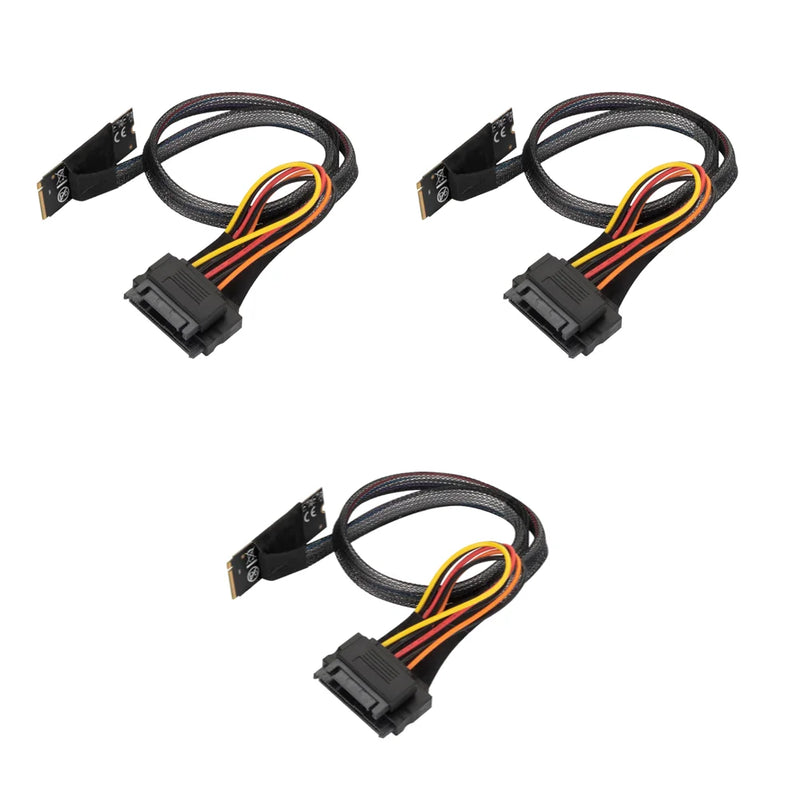 M.2 M-key to U.2 (SFF-8639) Cable with 15-pin SATA  15-Pin Female Connector for 2.5 inch NVMe SSD Hard Disk Adapter Connector