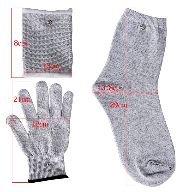 Electrode Pulse Conductive TENS EMS Massage Gloves Socks Wrist Conductive Silver Fiber For Physical Massager Muscle Stimulator