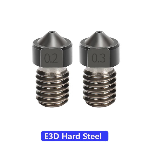 2pcs All Metal V6 Nozzle 3D Printer Parts M6 Thread Brass Hard Steel Titanium PTFE Plated Nozzles E3D V5 For 1.75mm Filament