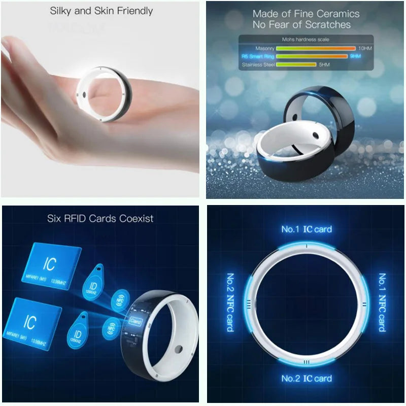 Access Card Storage Ring New JAKCOM R5 Smart Ring Intelligent Health Rings GPS IC ID HID NFC RFID 6 Cards in 1 for Ios Android