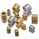 20pcs Stainless Steel Loose Bead Big Large Hole Spacer Beads Charm Pendants for DIY Bracelet Necklace Jewelry Making Supplies