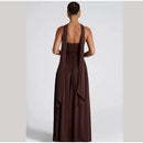 The Aurelian | Butter Yellow Mesh Strapless Pleated Evening Gown
