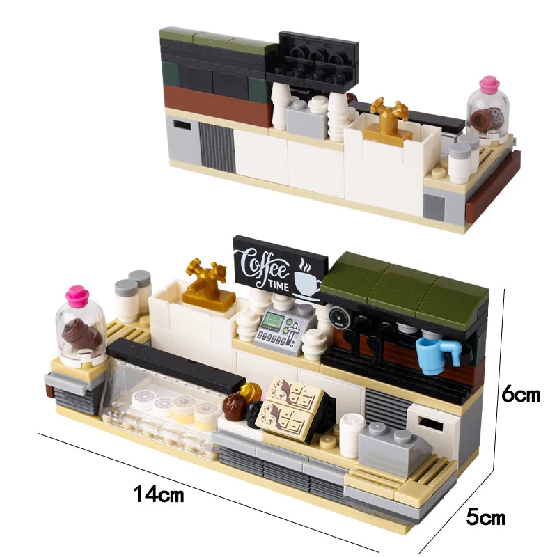 MOC City Series Building Blocks Figure Furniture House Kitchen Medieval Accessories DIY Bricks Set Christmas Toys for Kid Gifts