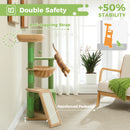 Cat Tree for Indoor Cats, Small Cat Tower with Large Cat Condo, Cat Scratching Posts, Cozy Cat Hammock and Cat Scratching Ladder