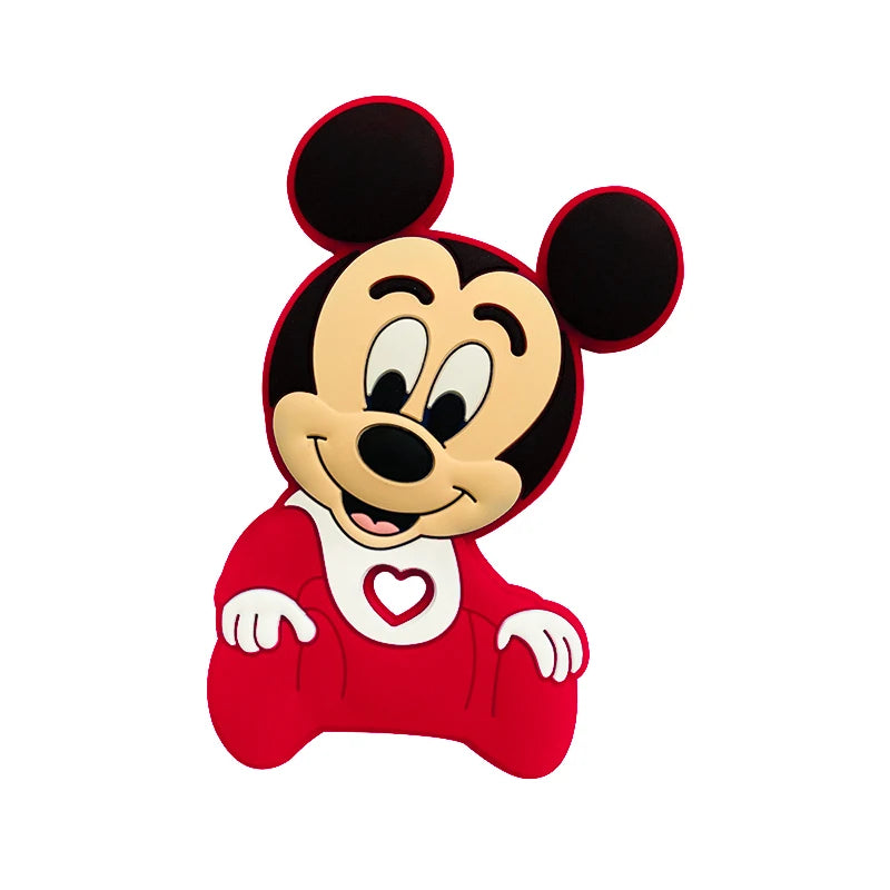 1/3/10pcs Silicone Teether Cartoon Disney Mickey Head Animal Food Grade DIY Baby Teething Teether Toy Accessories Ring