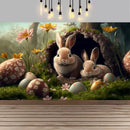 Easter Happy Theme Party Decoration Backdrop Spring Grass Flowers Rabbit Easter Egg Party Supplies Decorations Banner Gift