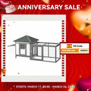 PawHut wooden chicken coop with nest box running space 196x76x97cm Green