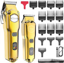Full Metal Professional Hair Clipper Combo Kit Barber Cordless Hair Trimmer For Men Powerful Electric Hair Cut Machine Tool