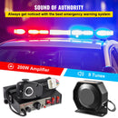 SucceBuy Police Sirens 200W Car Warning Alarm Handhold Microphone Light Control Switches Emergency Electronic for Car Fire Truck