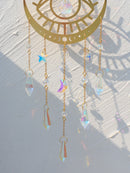 Crystal Suncatcher Rainbow Maker Stained Glass Evil Eye Sun Boho Ornament Window Decor Hanging Prisma For Garden Home Decoration
