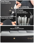 Expandable File Folder, Letter Size Organ Organizer, 5 File Pockets, Portable Organizer for School Office Supplies