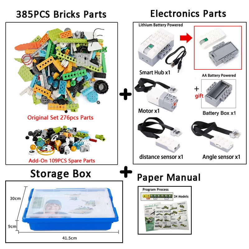 390Pcs The Third Generation WeDo 2.0 Core Set Scratch 3.0 Robotics Construction School STEAM Educational Bricks Kit Toys Gifts